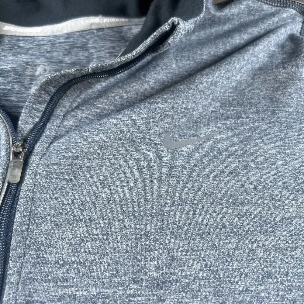Nike Running Shirt Womens Medium Gray 1/4‎ Zip Element Gym Training Athleisure